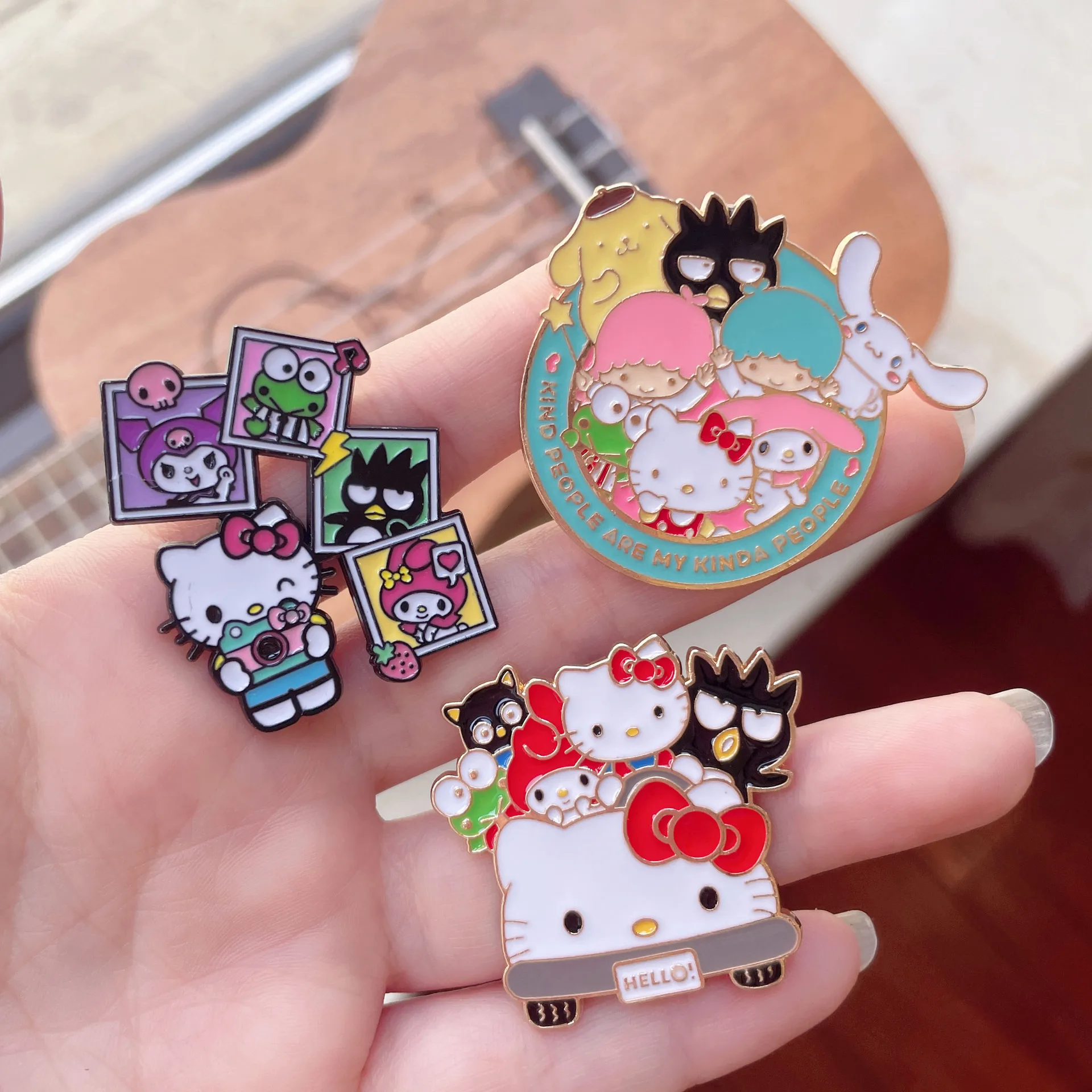

Новая брошь с собакой Sanrio Jade Gui Miniso Melody Kuromi, милая мультяшная одежда, металлический значок, мужские и женские аксессуары