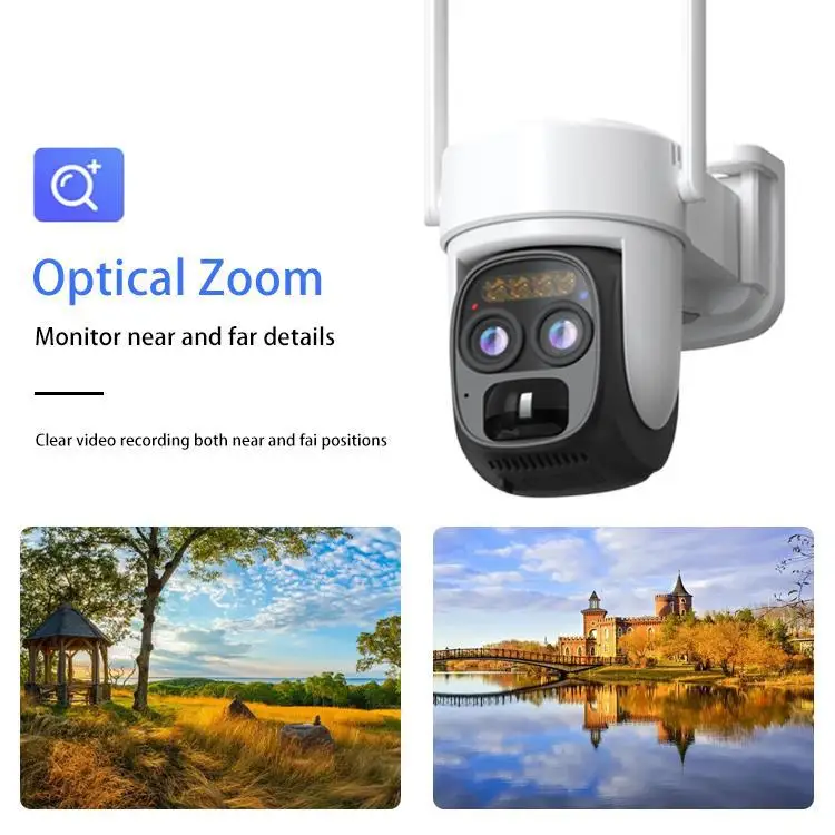 O-Kam APP 4MP 5X Zoom Dual Lens IP Dome Camera AI Humanoid Detection Full Color Security CCTV Intercom Baby Monitor