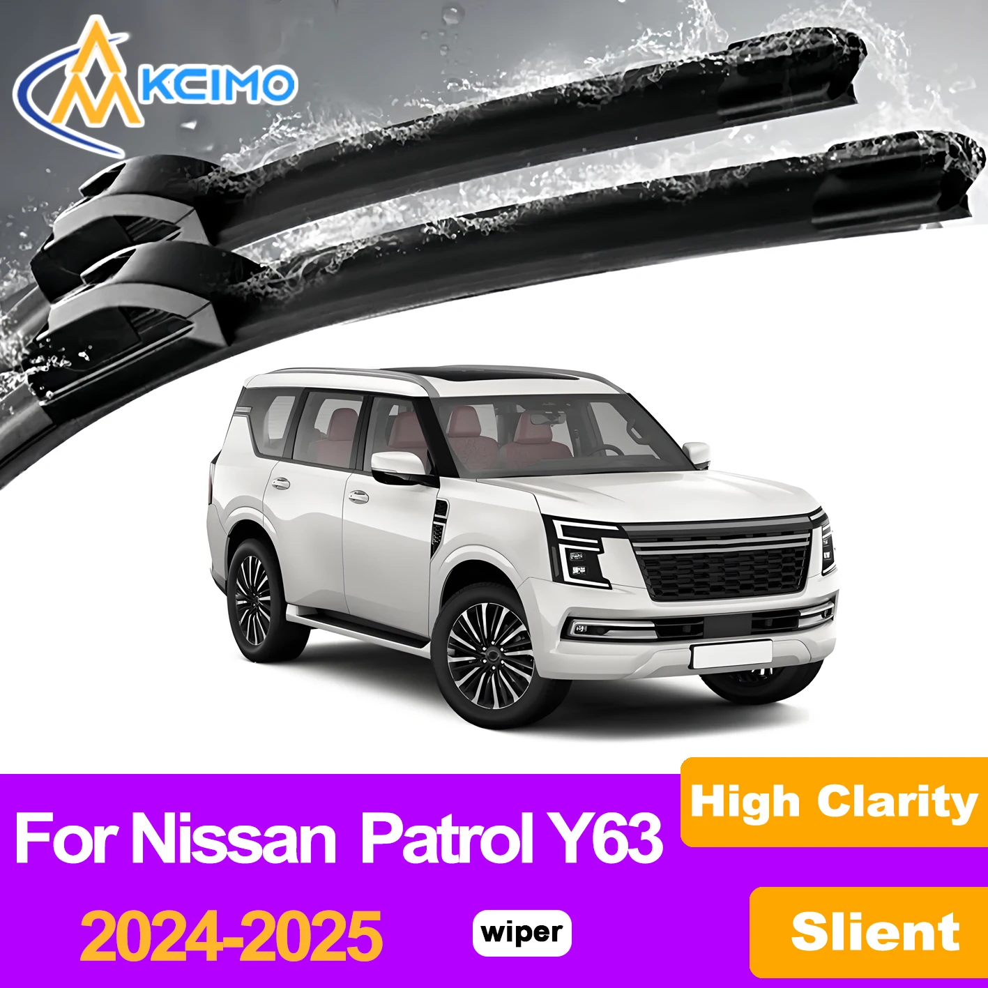 

KCIMO 2PCS Front Windshield Wiper Blades For Nissan Patrol Y63 2024-2025, Durable Auto Windshield Wipers with Stable Pressure