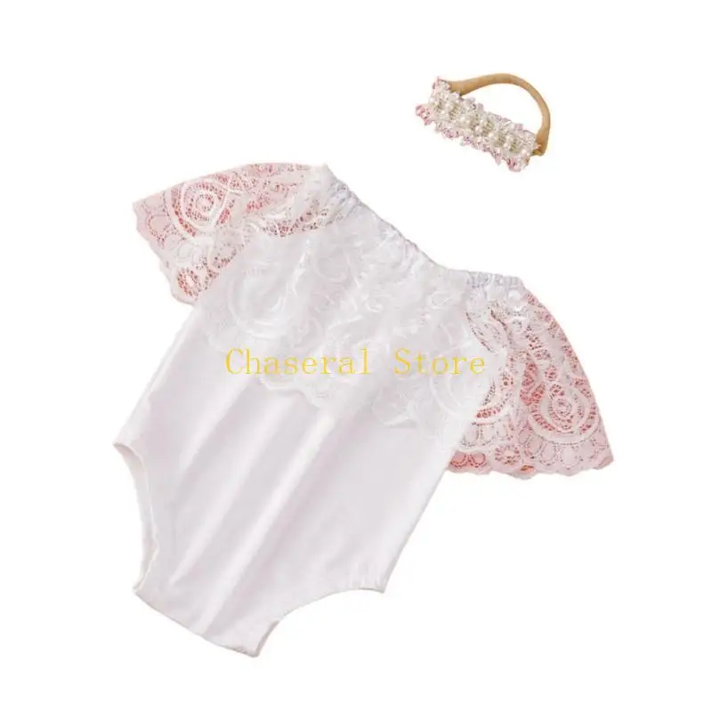 مجموعة e7ce من 2pcs romper romper و headwear girls phemsuit costume accessories props props for netbolns photoshoots