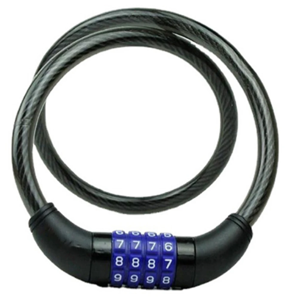 Compatibility Bicycle Lock Bicycle Lock Alloy Steel Four Digit Design M Length ABS Plastic Alloy Steel Bicycle Combination Lock