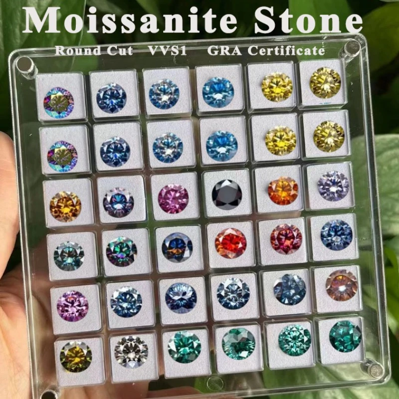 

Hot Sell Moissanite Stone Round Cut VVS1 Combination chain with Certificate Charms for Advanced Jewelry Making Materials