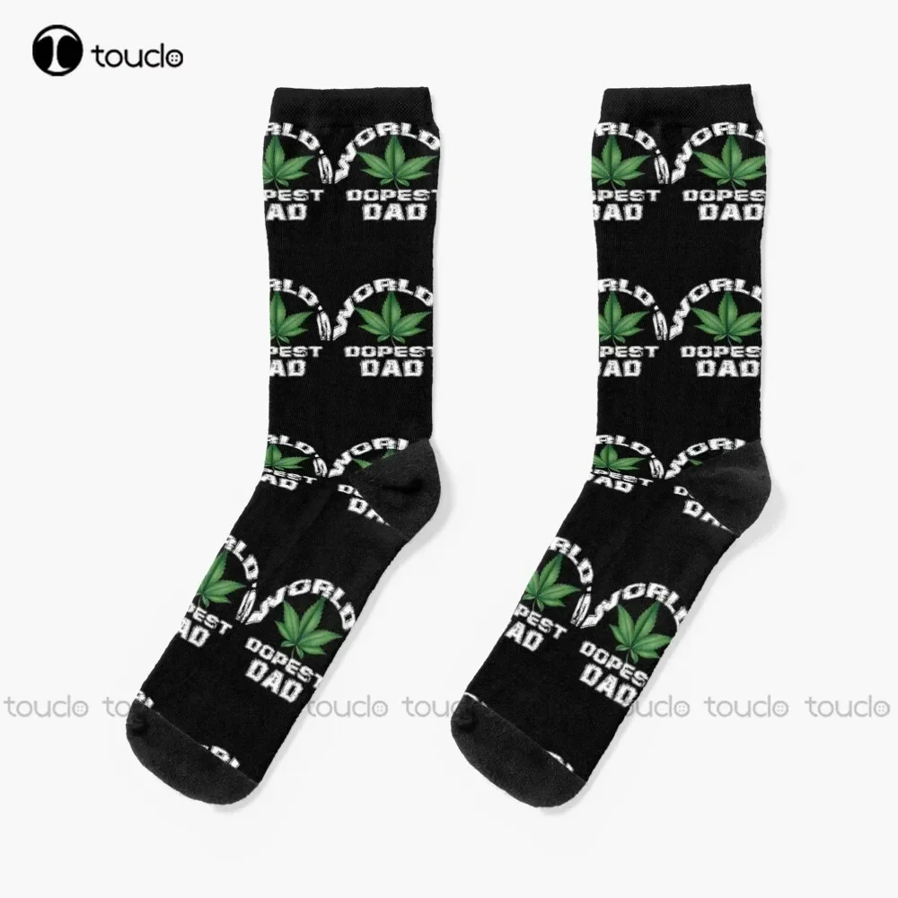 

World'S Dopest Dad - Dads Who Smoke Weed Stoner Father'S Day - Funny For Dad Hiking Socks Men Fashion New