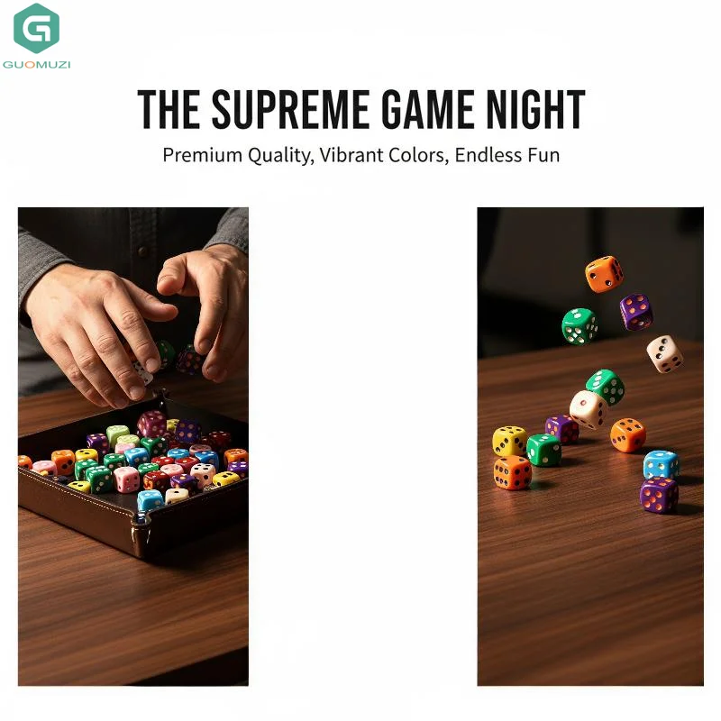 10pcs/Pack  Colorful Dice Acrylic Round Corner Cubes Dot Drinking Game Dice Accessories  Gaming Dice  Board Game Accessories