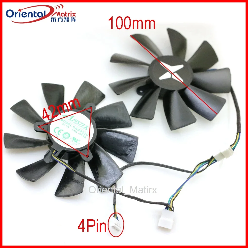 2pcs/lot GAA8S2U 12V 0.45A 100mm 4Pin For Dataland RX5500XT 5600XT 5700 5700XT X PLUS Graphics Card Cooling Fan