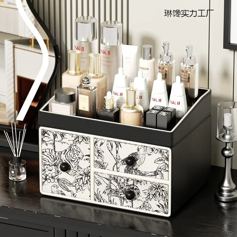 

Cosmetics Storage Box Drawer Type Large Capacity Dresser Desktop Skin Care Product Shelf Light Luxury High-end