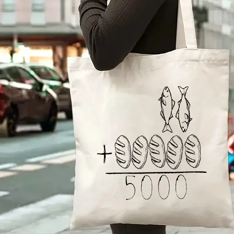 

Canvas Handbag with Inspirational Feeds The 5000 Design, Casual & Stylish,Casual Carryall Inspirational Message Bag