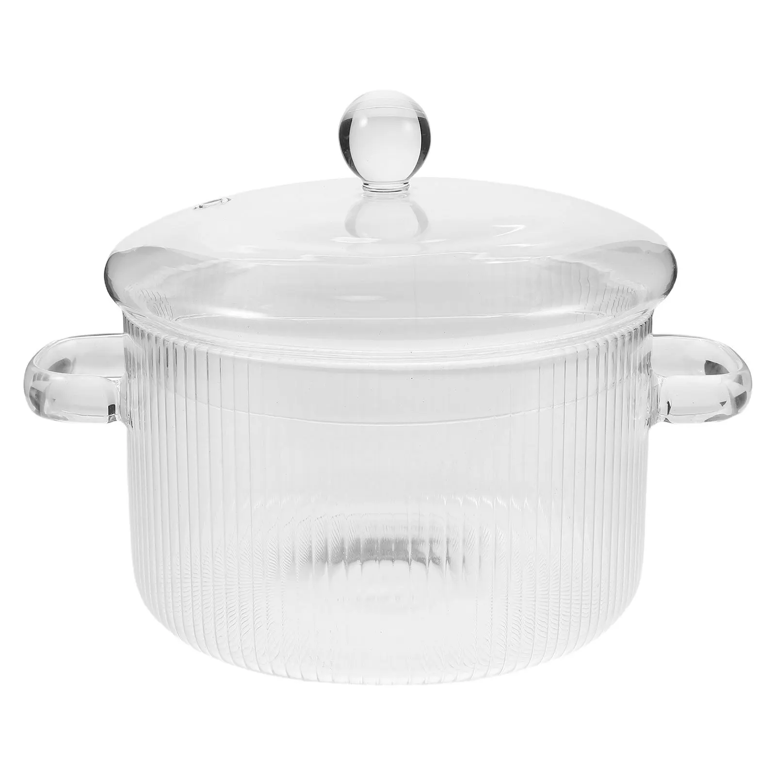 

Glass Cooking Pot Lid Heat Resistant Borosilicate Glass Cookware Stovetop Simmer Soup Stew Pan Mini Simmer Pot