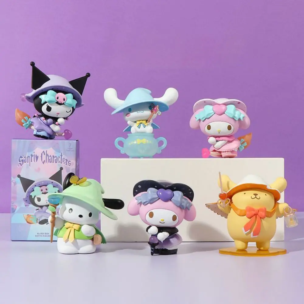 6Pcs Sanrio Blind Box Kawaii Kuromi Cinnamoroll My Melody Figurka akcji Figurki anime Lalki Blind Bag Zabawka dla dziewczynki Prezent dla fanów