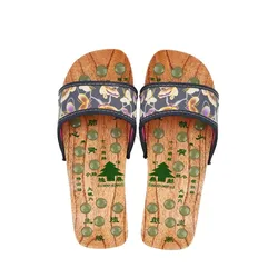 Comfortable and refreshing flat heeled wooden slippers, sole acupoint massage, summer anti-skid at home