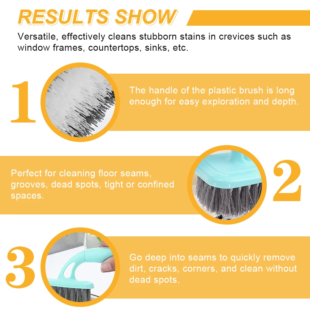 

Plastic Floor Brush for Deep Cleaning Bathroom Toilet Carpet Shower Scrubber Long Handle Removes Dirt Corners Grooves Seams