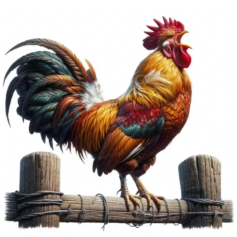 Rustic Farm Rooster Hen Wall Sticker Cabinet Refrigerator Home Decor Creative Animals Self Adhesive Stickers M1078