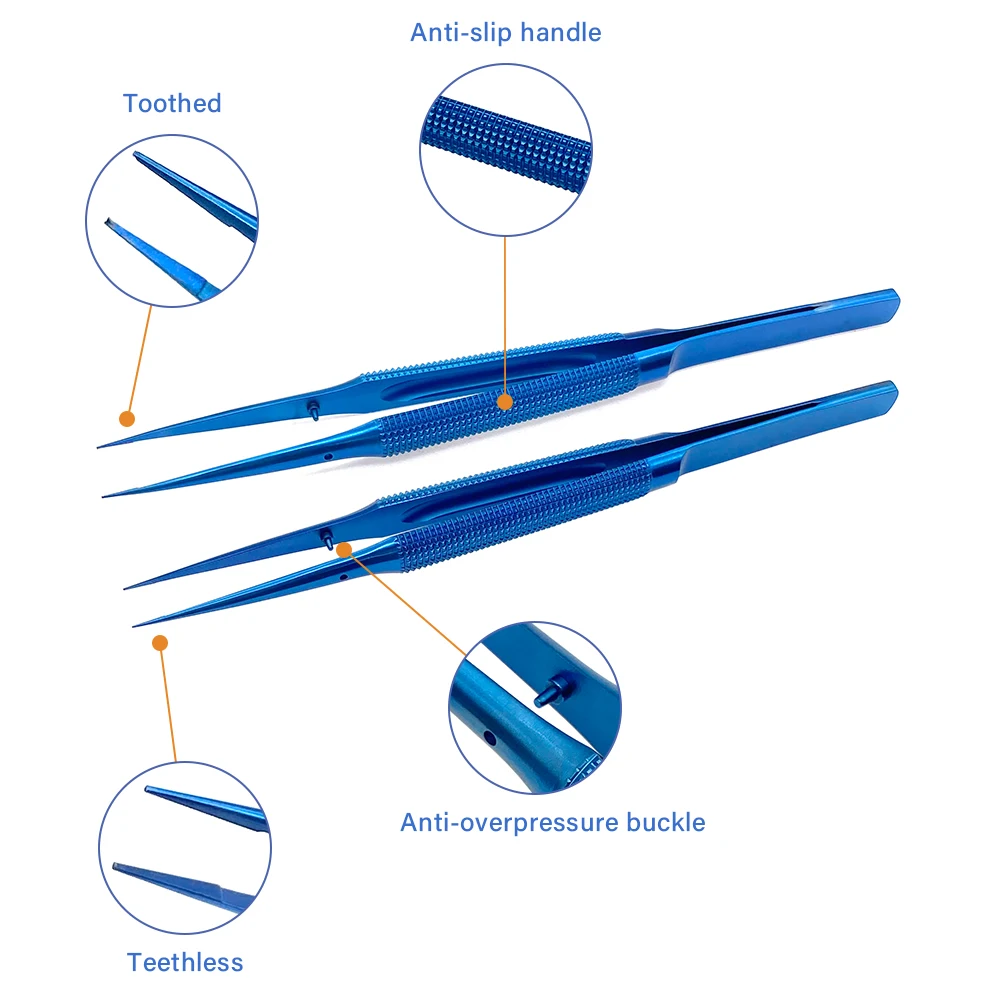 Titanium Ophthalmic Forceps Micro Tweezer Stainless Steel Microsurgical Instruments Eyelid Forceps 1pc