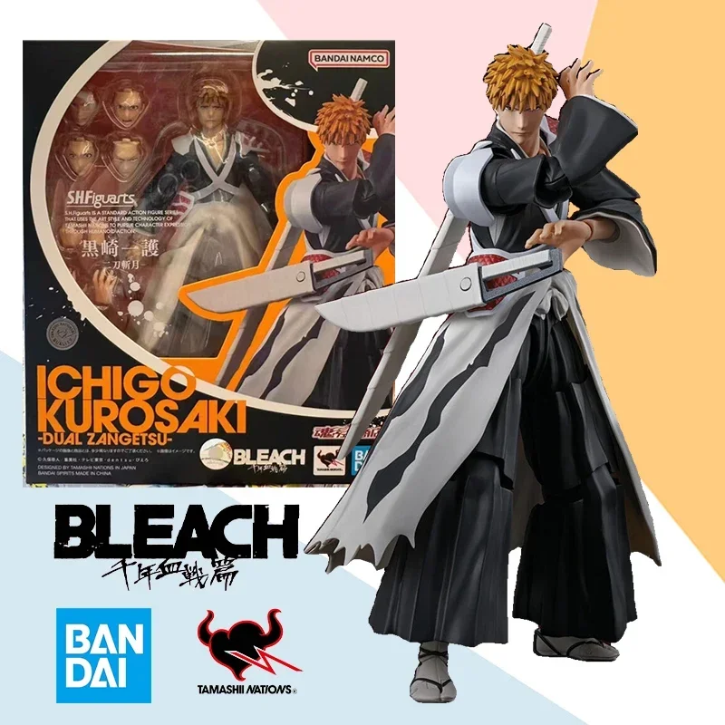 

Bandai SHF S.H.Figurats Bleach ICHIGO DUAL ZANGETSU War Anime Action Figure Finished Model Kit Toy Gift for kids In Stock