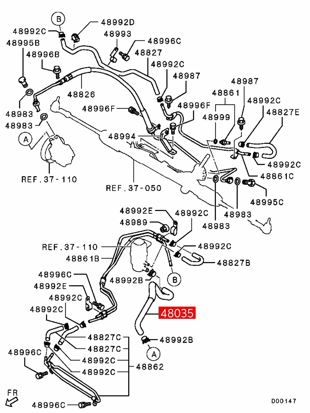 HOSE,P/S OIL PUMP SUCTION For MITSUBISHI LANCER EVOLUTION X CZ4A 4455A114