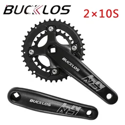 BUCKLOS 104/64BCD Bicycle Crankset 2*10S 26T 38T Bike Chainring Square Hole Crank Double Speed Crank Set MTB Crankset Part