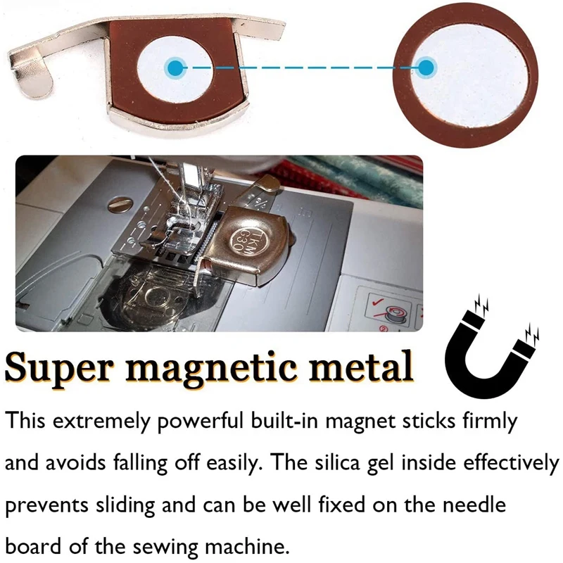 Sewing Machine Guide Magnetic Seam Magnet Sew Stitch Straight Fabric Machines Foot,Magnets Gauge Edge Tool Needle Feet