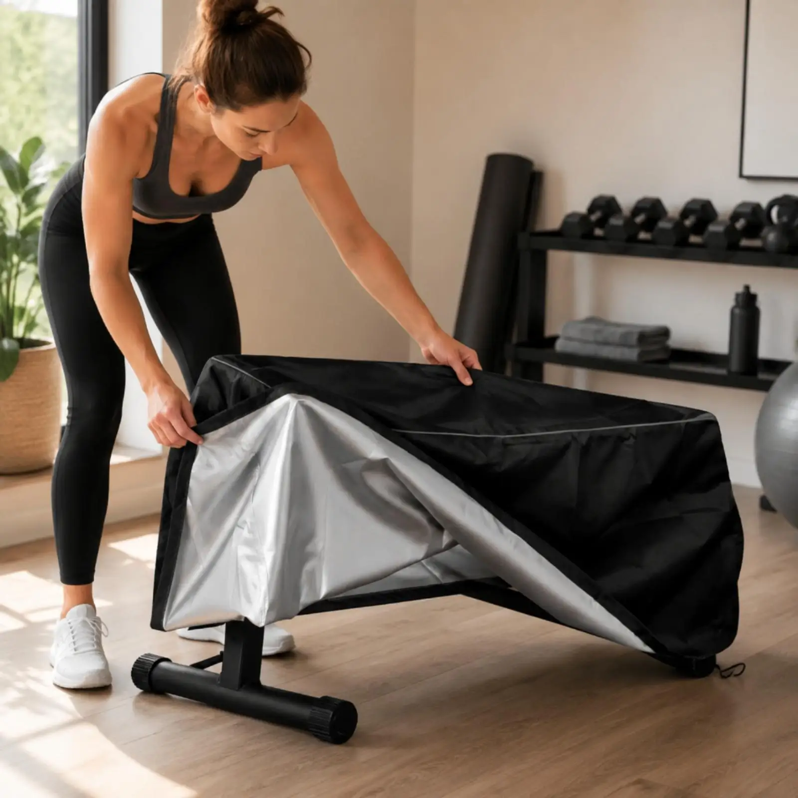 Heavy Duty Gym Bench Cover for Home Use with Ventilation Holes and Storage Bag