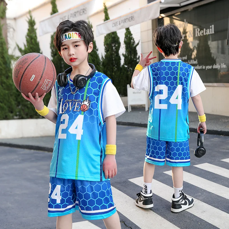 Boy and Girls Shirt Sportswear Kids Basketball Jersey Quick-drying Children Fashion ComfortableClothing Team Training Uniforms