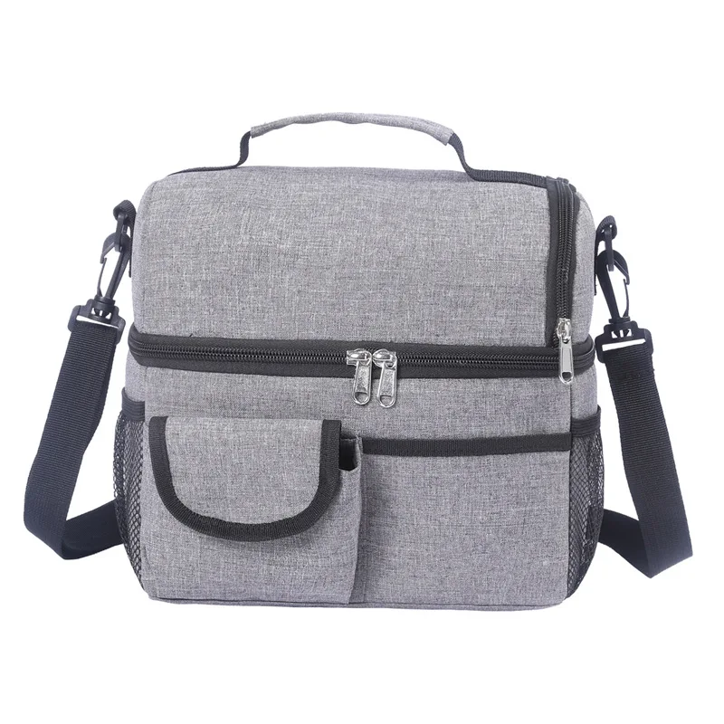 New double-layer lunch bag thickened lunch bag portable picnic fresh-keeping bag double-layer ice pack insulation bag