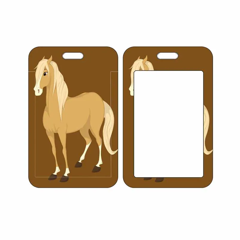 Fashion ID Card Holder Student Cumpus Work ID Cover Horses Credit Card Case Card Protector Bank Card Case Gift