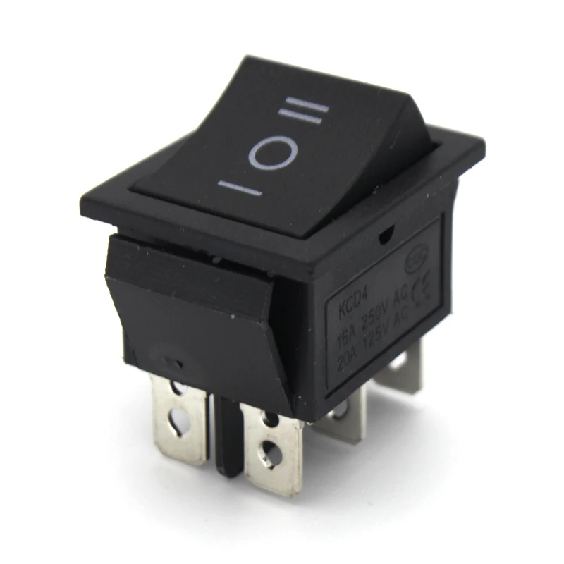 2Pcs Latching Rocker Switch Power Switch I/O 4 Pins 6 Pins with Light 16A 250VAC 20A 125VAC KCD4