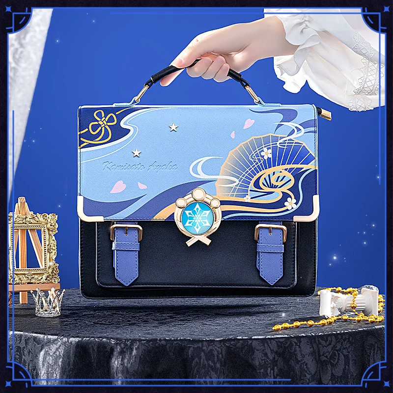 

Аниме-рюкзак Genshin Impact с изображением Камисато Аяки, сумка-мессенджер из искусственной кожи, подарок для девушки на Хэллоуин