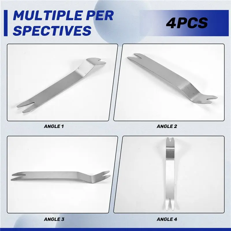 ABLU-4Pcs Stainless Steel Skid Plate Snap Nail Lifter, Paver Extractor Tool Removal Raised Brick Settling Tool (185X22mm)