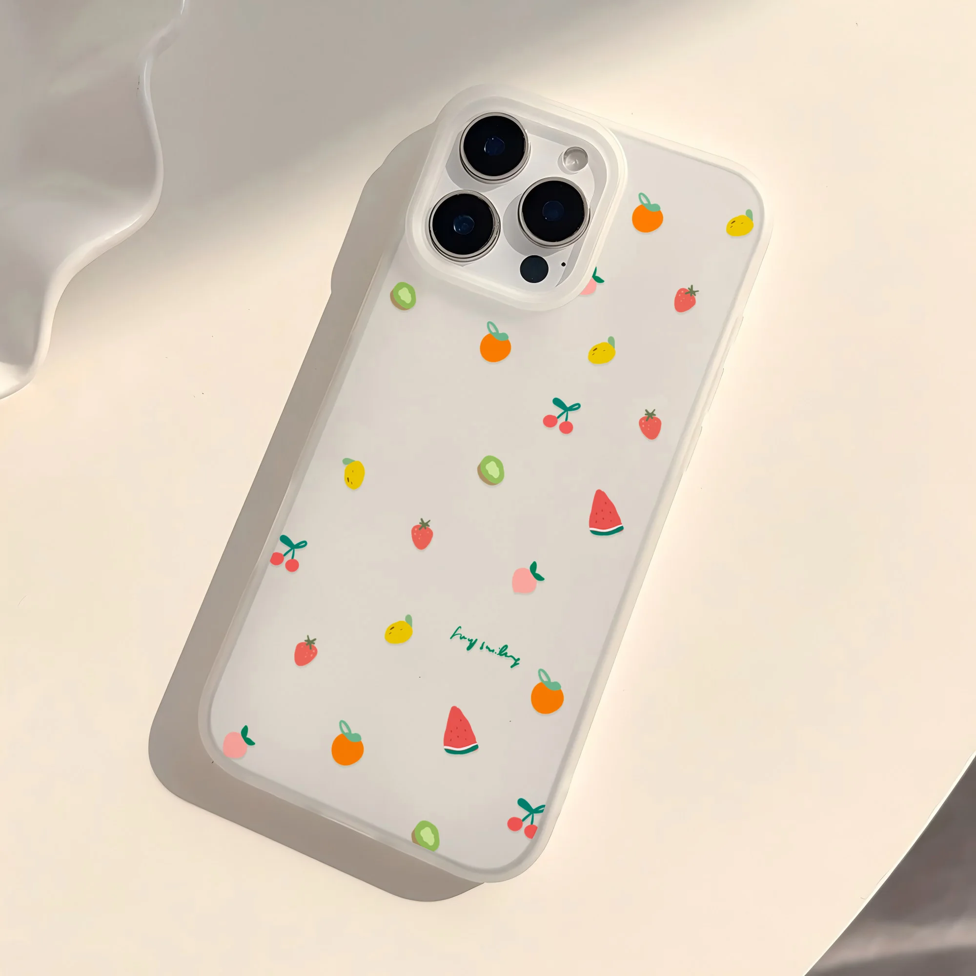Cute Cartoon Fruit Watermelon Clear Frosted Shockproof Phone Case for IPhone 17 16E 16 15 14 Plus 13 12 11 Air Plus Pro X XR Max #4