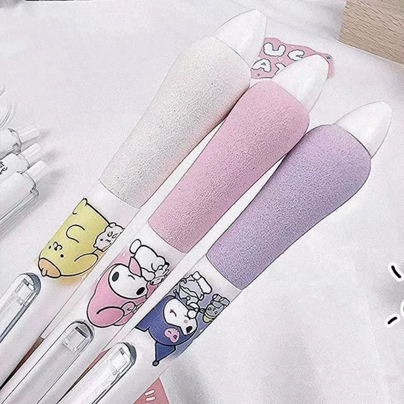 Sanurgente Kulomi Hellokitty-Gaine en éponge de dessin animé mignon, stylo de presse neutre pour le genre, fournitures de bureau créatives, cadeau pour enfants, 6 pièces