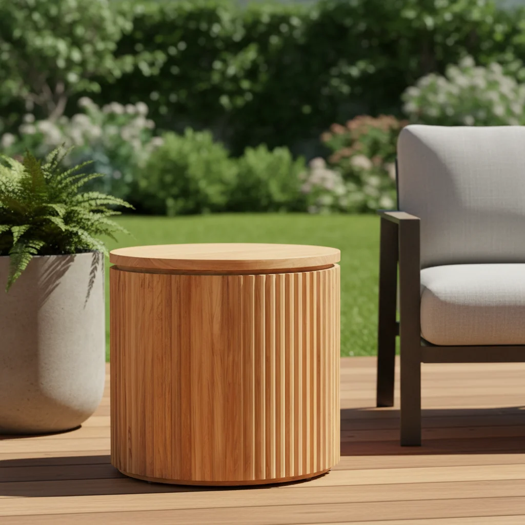 # Solid Teak Wood Outdoor Garden Small Round Side Table