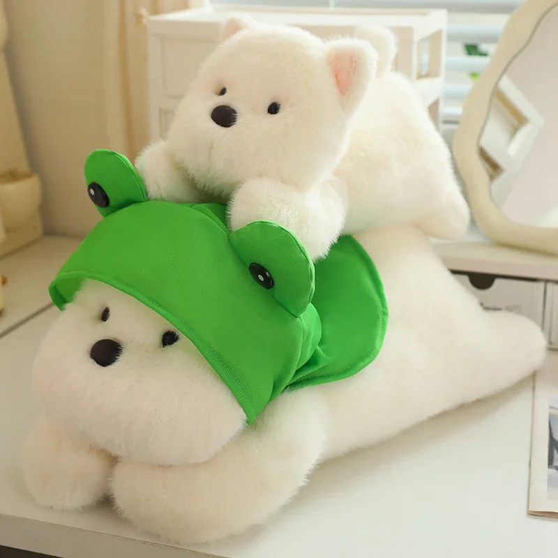 Creative Green Hat Puppy Doll Soft Huffing Dog Repairing Girl Heart Gift Cute Plush Sleeping Pillow Birthday Gift