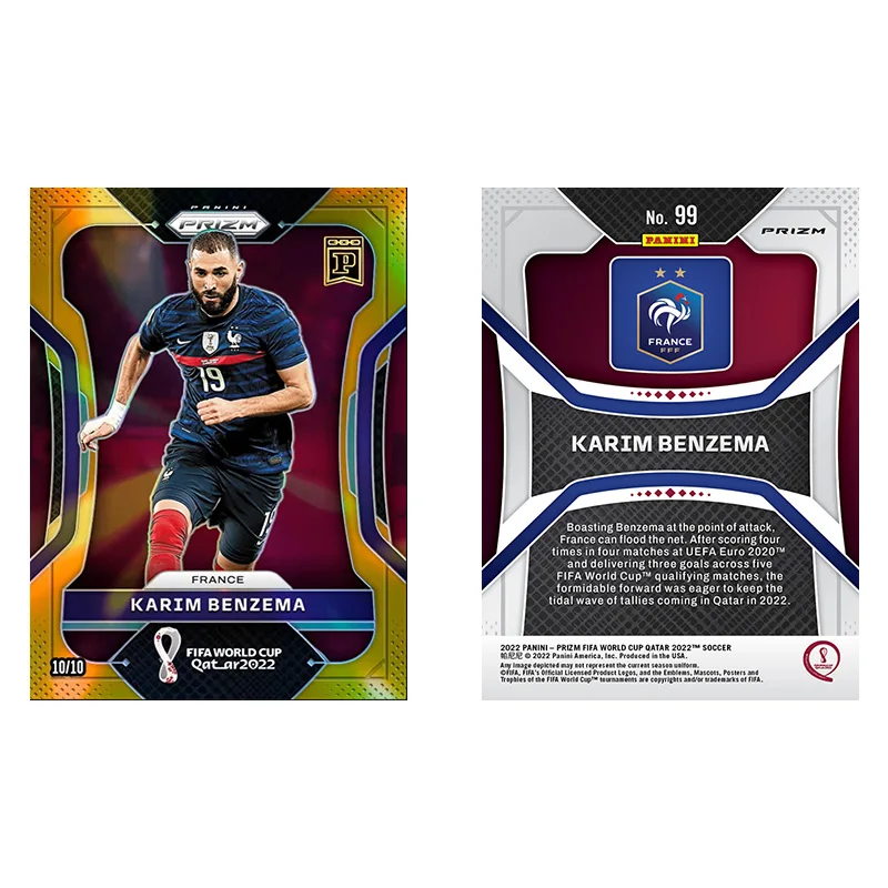 Panini Base Prizms Gold Neymar Jr Mbappe Benzema Lewandowski Pedri برشلونة لتقوم بها بنفسك نجم كرة القدم بطاقات التداول مجموعة الهدايا