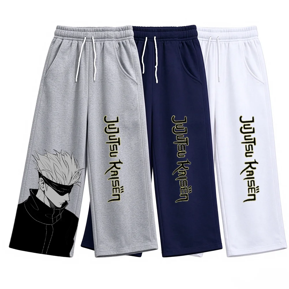 Jujutsu Kaisen Gojo Satoru Thick Style Sweatpants Unisex Anime Manga Print Casual Trousers Streetwear Hip Hop Pants Men Women