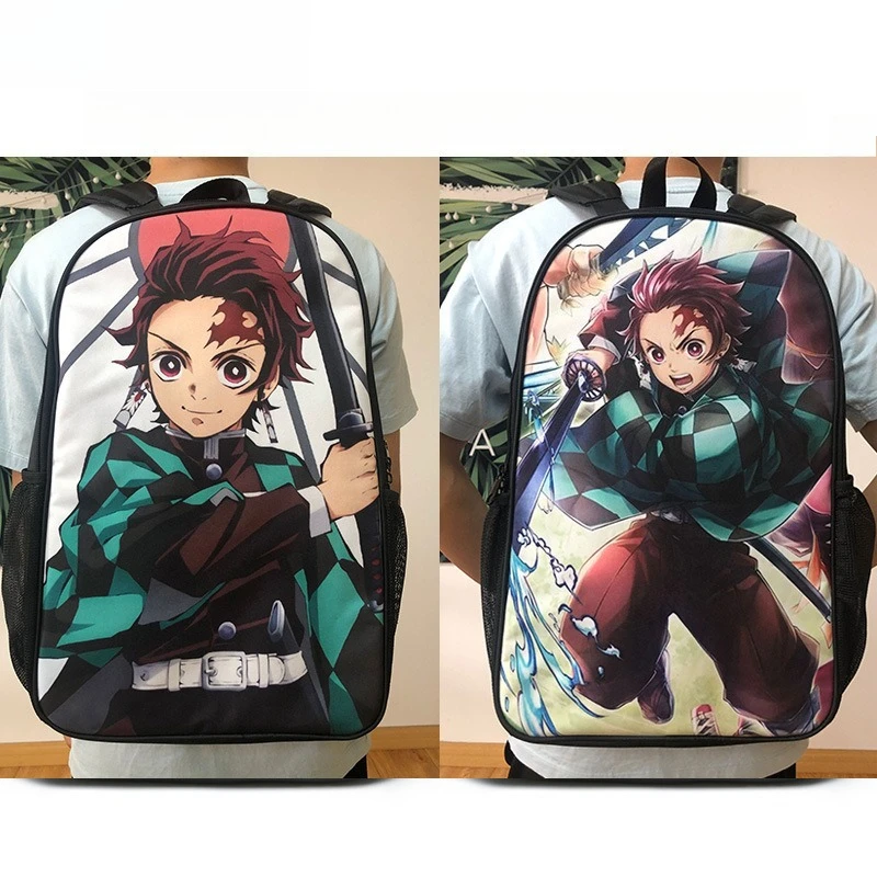 

Hot Anime Demon Slayers Series Double-sided Backpack Cartoon Creativity Print Boys and Girls High-capacity Backpack