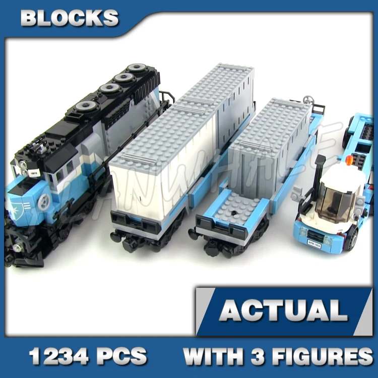 

1234pcs Creative Expert Cargo Train Containers Shunter Truck Detachable Trailer 21006 Building Blocks Toys Compatible With Model