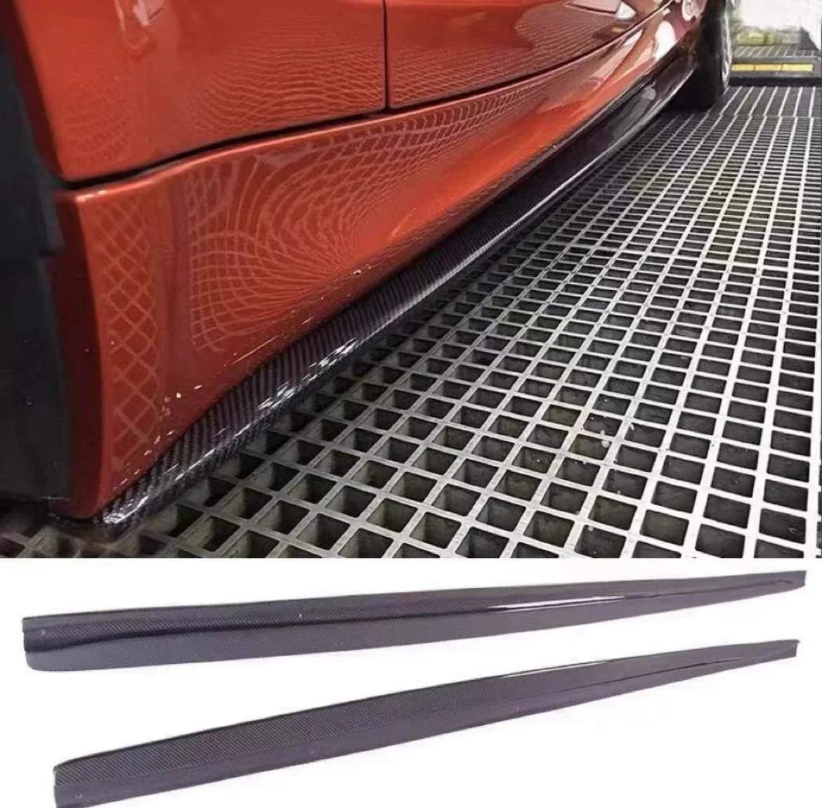 Carbon Fiber Side Skirt  E82 E88 1M 2011 2 pcs Carbon Fiber side skirt stickers for Classic Auto Parts