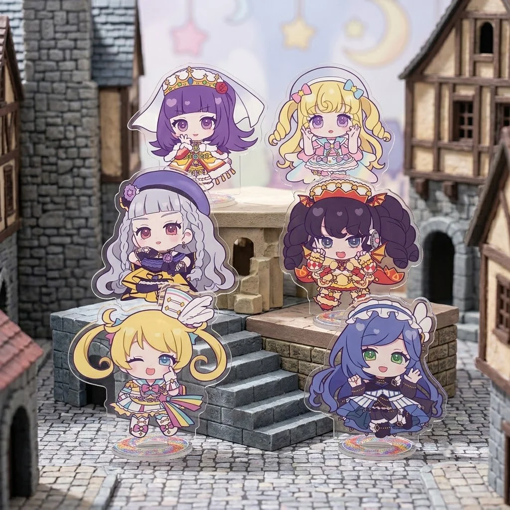 Anime Waccha PriMagi Acrylic Stand Keychain10CMChibi Hibino Matsuri Yayoi Mitsuki Aozora Himari Desktop Ornament Fan Merchandise