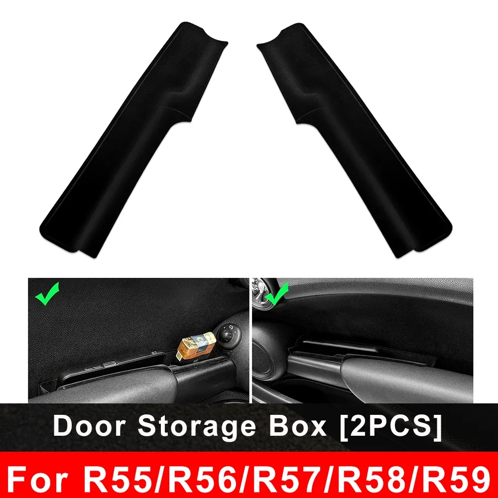Car Door Armrest Storage Box For Mini One/Cooper S SD  JCW R56 R57 R55 Clubman R58 Coupe R59 ABS Phone Wallet Car Storage Slot