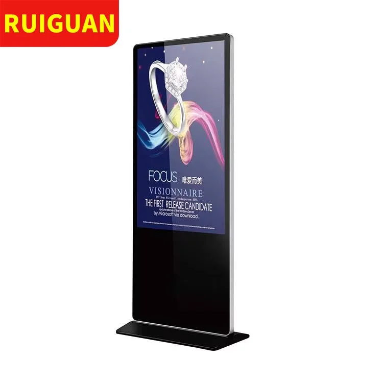 

43-дюймовый напольный экран, коммерческий киоск, большой плеер, рекламный плакат с цифровыми вывесками, вертикальный внутренний ЖК-дисплей, рекламный дисплей