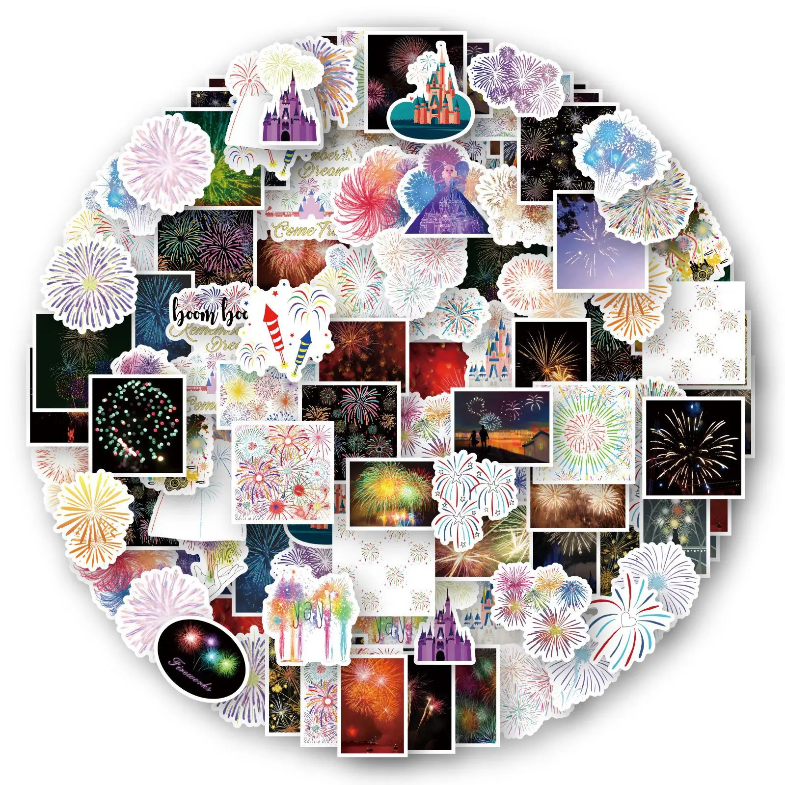

10/30/60pcs Fireworks Cartoon Graffiti Sticker Funny Creative Waterproof Luggage Notebook Phone Laptop Diy Decorative Sticker