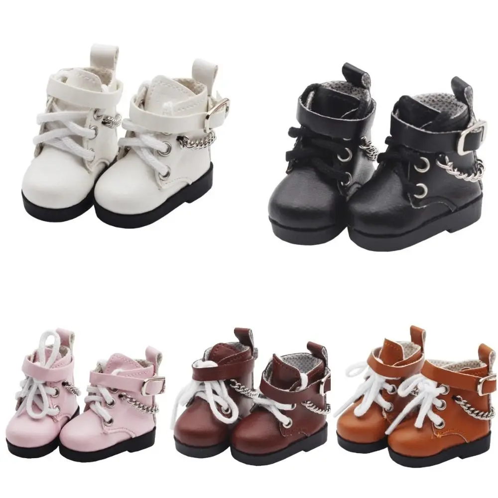 1 Paar PU Lederen Mini Pop Schoenen Keten Schoenen Pop Schoenen Mini BJD Pop PU Schoenen 4.5*2 cm 1 Paar EXO Pop Laarzen Lichaam Poppen