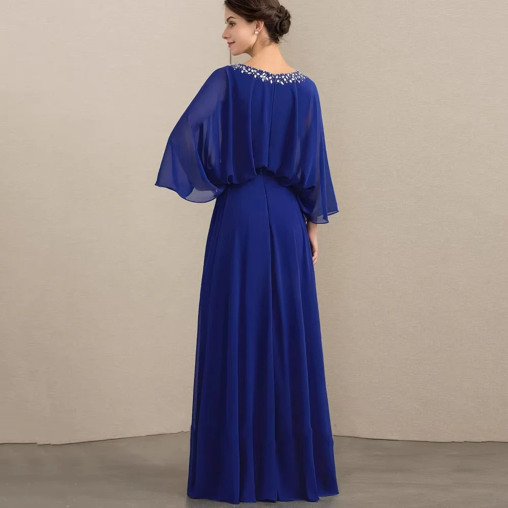 Customized A Line Mother Dresses Casual Bride Party Dress Crystal Chiffon Split Occasion Gown Elegant Robe Wedding Party Dresses