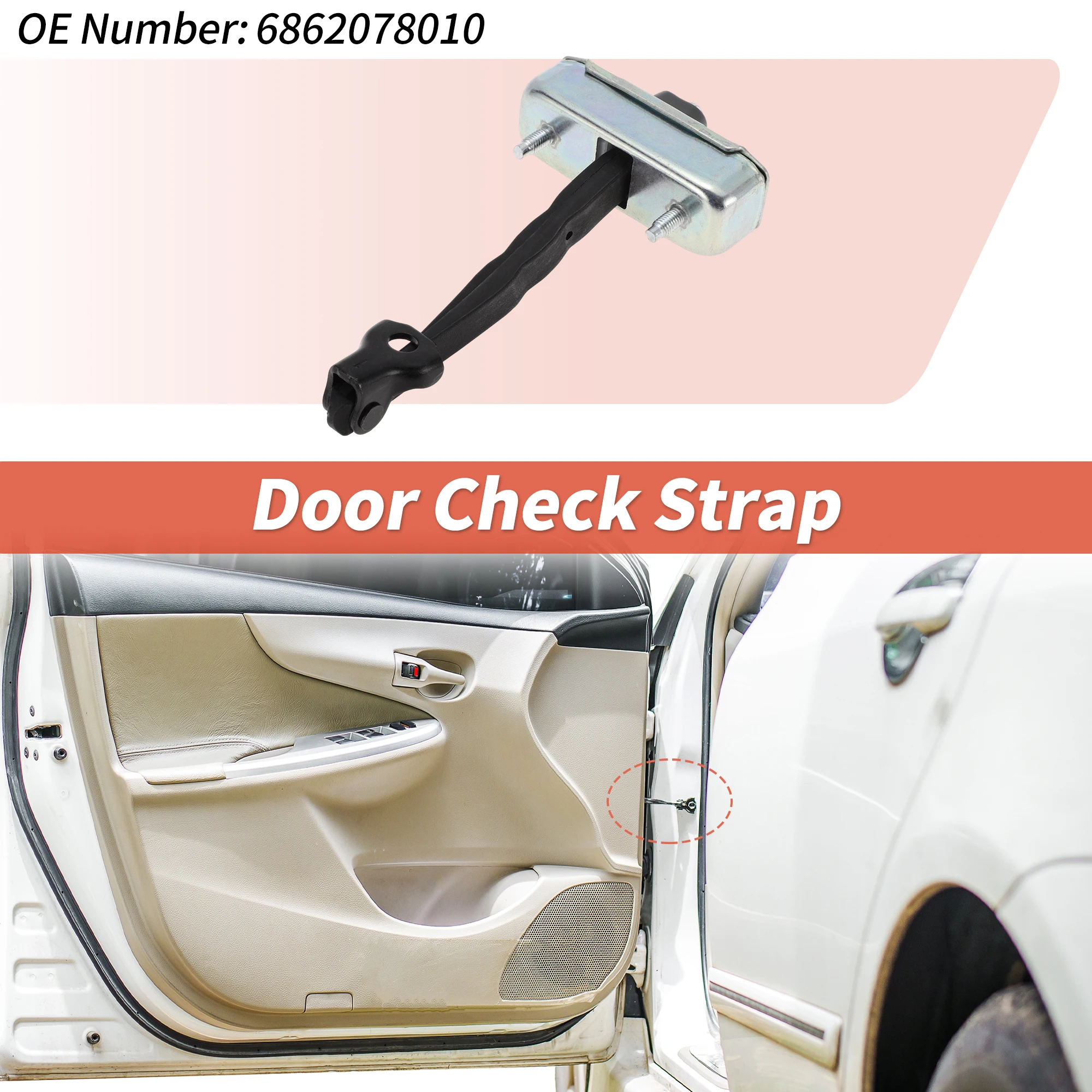 UXCELL 6862078010 Door Check Strap Left Front for Lexus NX200t 15-17