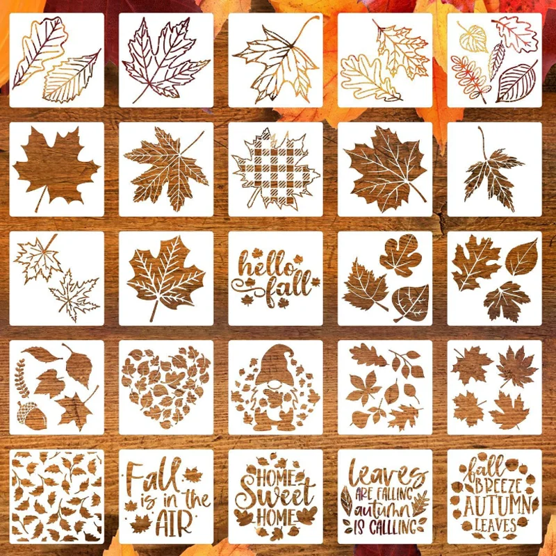 

15.2*15.2cm Maple Leaves Stencils DIY Layering Furniture Wall Scrapbook Coloring Embossing Decoration Graffiti Painting Template