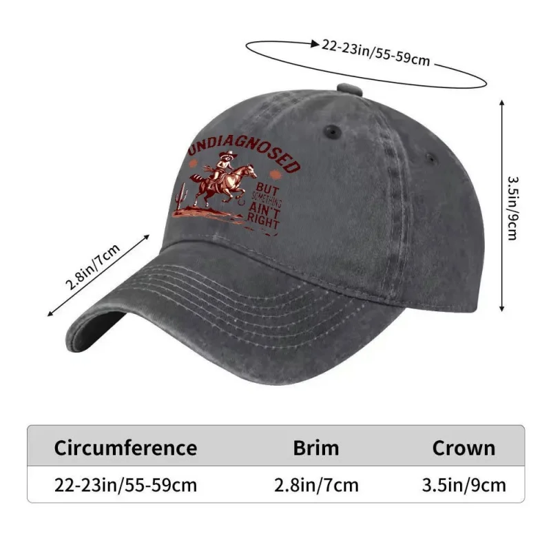 Vintage Cyber Raccoon Riding Horse Pattern Baseball Cap Unisex Adjustable Snapback Hat