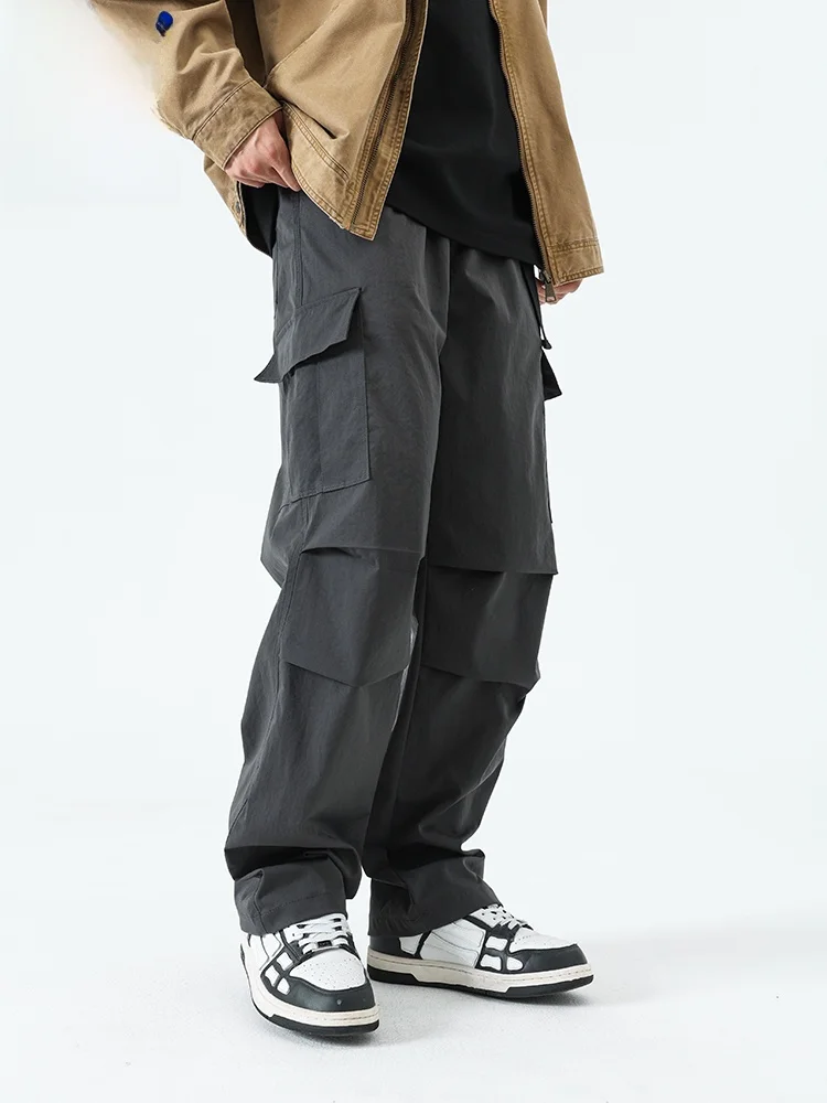 

Повседневные брюки десантника в американском стиле ретро, мужские осенне-зимние новые модные свободные брюки на подкладке, прямые брюки для спецодежды