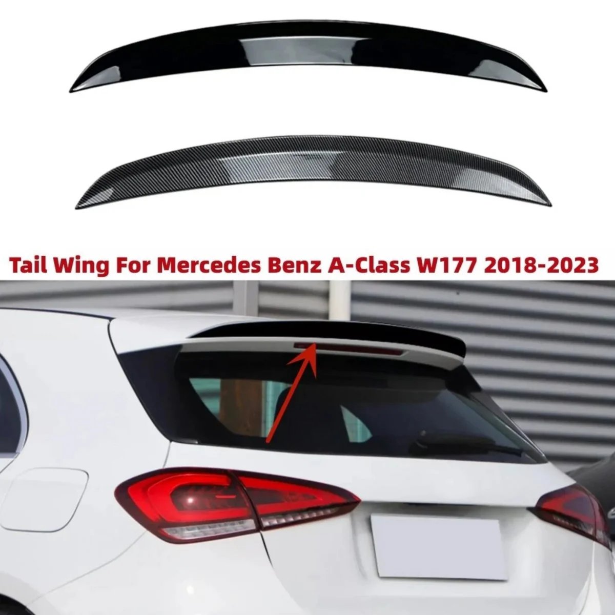 

For Mercedes Benz A Class W177 A160 A180 A200 A220 A250 A35 A45 AMG Hatchback 2018-2023 Rear Roof Spoiler Wing Trunk Upper Lip
