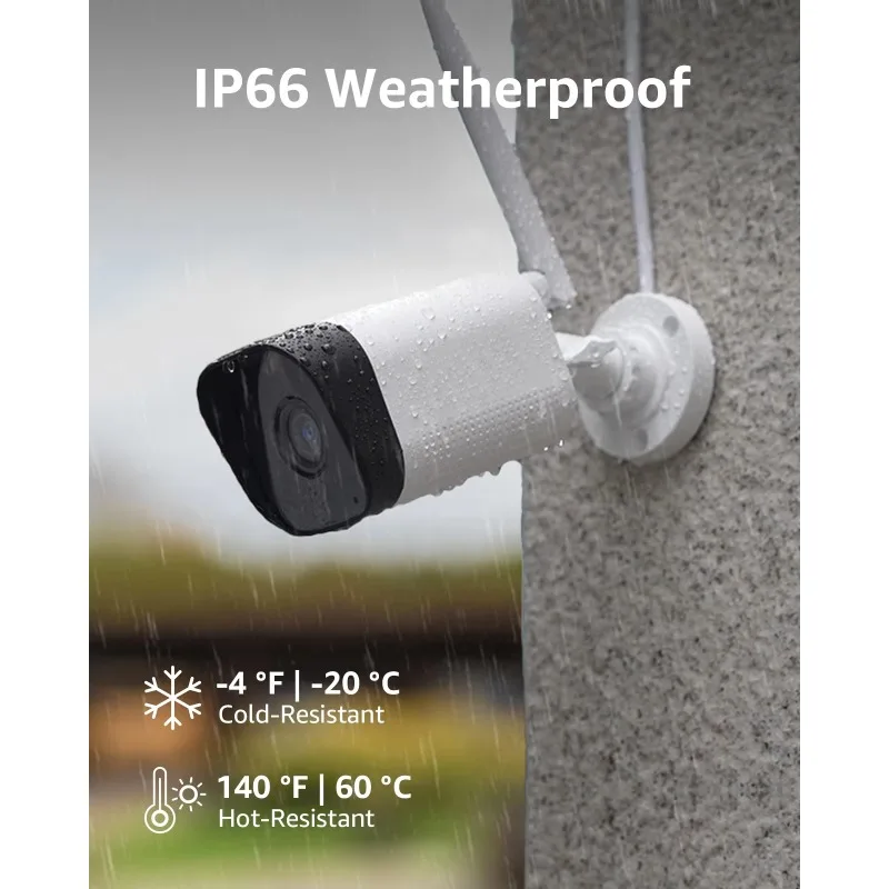 Security Camera System H.265+ Two-way Audio Dual Light Human And Vehicle Detection IP66 Wireless NVR Wifi Kit