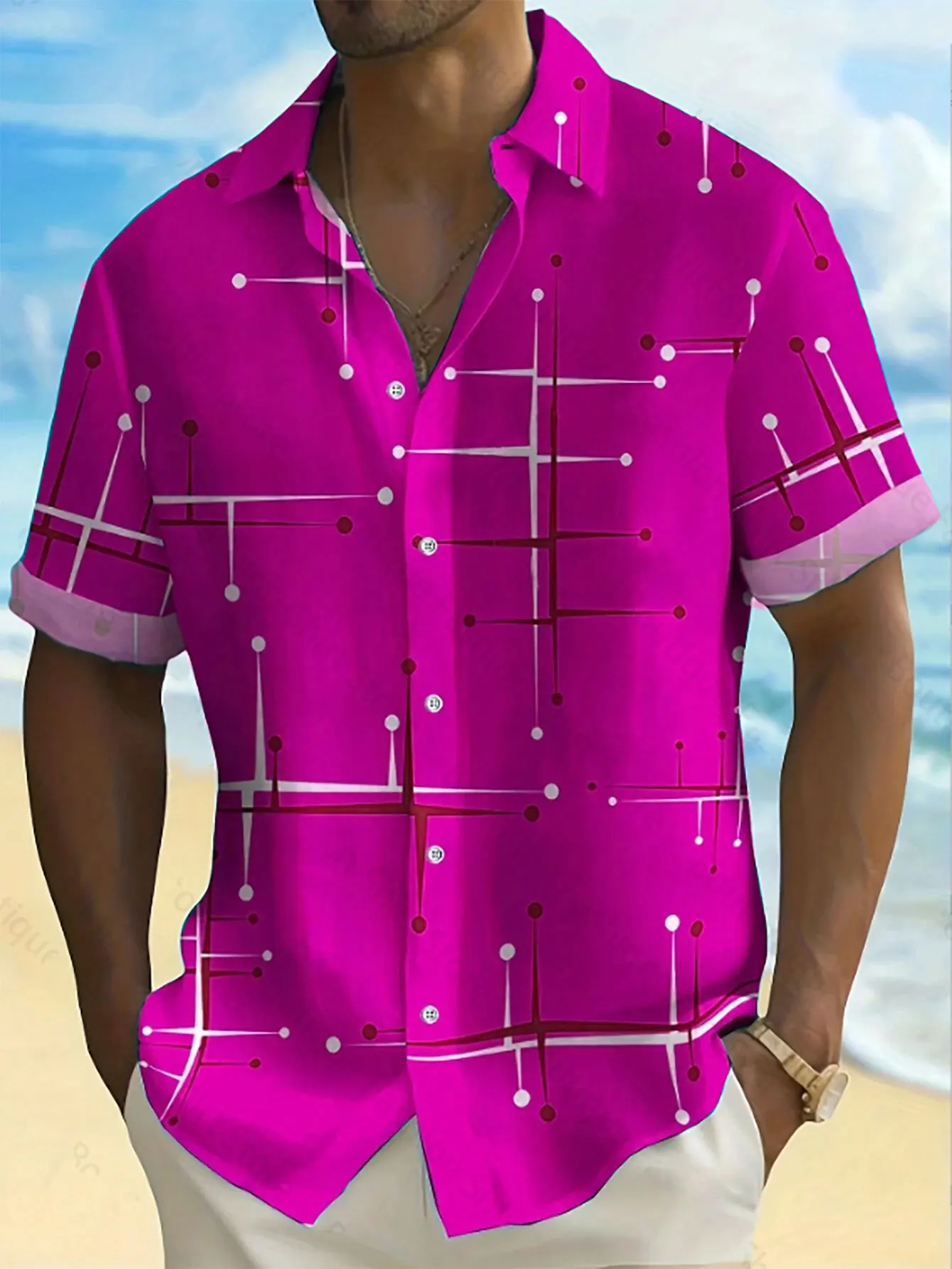 Summer men\'s new 11-color 3D high-definition pattern short-sleeved shirt Hawaiian holiday leisure large size XS-6XL